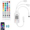 RGBZONE Bluetooth RGB LED Controller, 4-PIN Smart Music LED Strip Lights Controller, 40-Keys IR Remote Control for 5V/12V/24V SMD 5050 3528 RGB LED Strip Lights