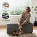 LINSY 49" Velvet Ottoman with Storage, Upholstered End of Bed Storage Bench, Large Ottoman Foot Rest for Living Room, Bedroom, Entryway, Hallway, Apartment, Dark Grey, 49.6"W * 17.6" D * 19"H