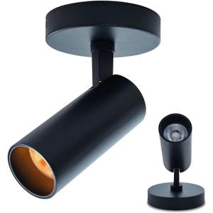 Spotlight 1 Pack 12W Spot Light Indoor 5CCT 2700K-6000K Selectable Dimmable LED Flush Mount Ceiling Spot Lights Directional Spotlights,Black,Adjustable Tilt Angle Accent Lighting