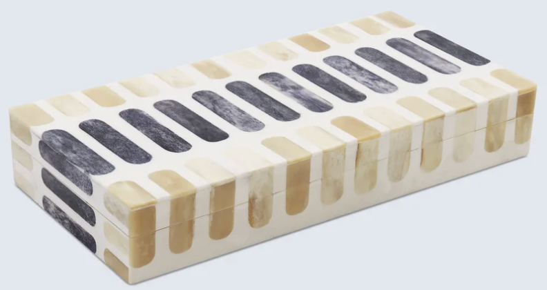 Handicrafts Home Decorative Storage Box 10x4.5 – Remote Control Holder, Jewelry Organizer, Modern Decorative Box with Lid, Boho Chic Home Décor Accent, Vintage Memory Box for Living Room Shelf Décor