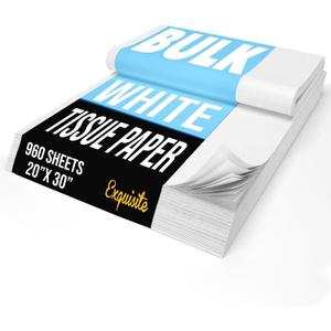 Party Solids White Tissue Paper for Gift Bags 20" X 30"