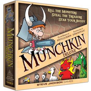 Munchkin Deluxe Board Game (Base Game), Family Board & Card Game, Adults, Kids, & Fantasy Roleplaying Game, Ages 10+, 3-6 Players, Avg Play Time 120 Min, From Steve Jackson Games