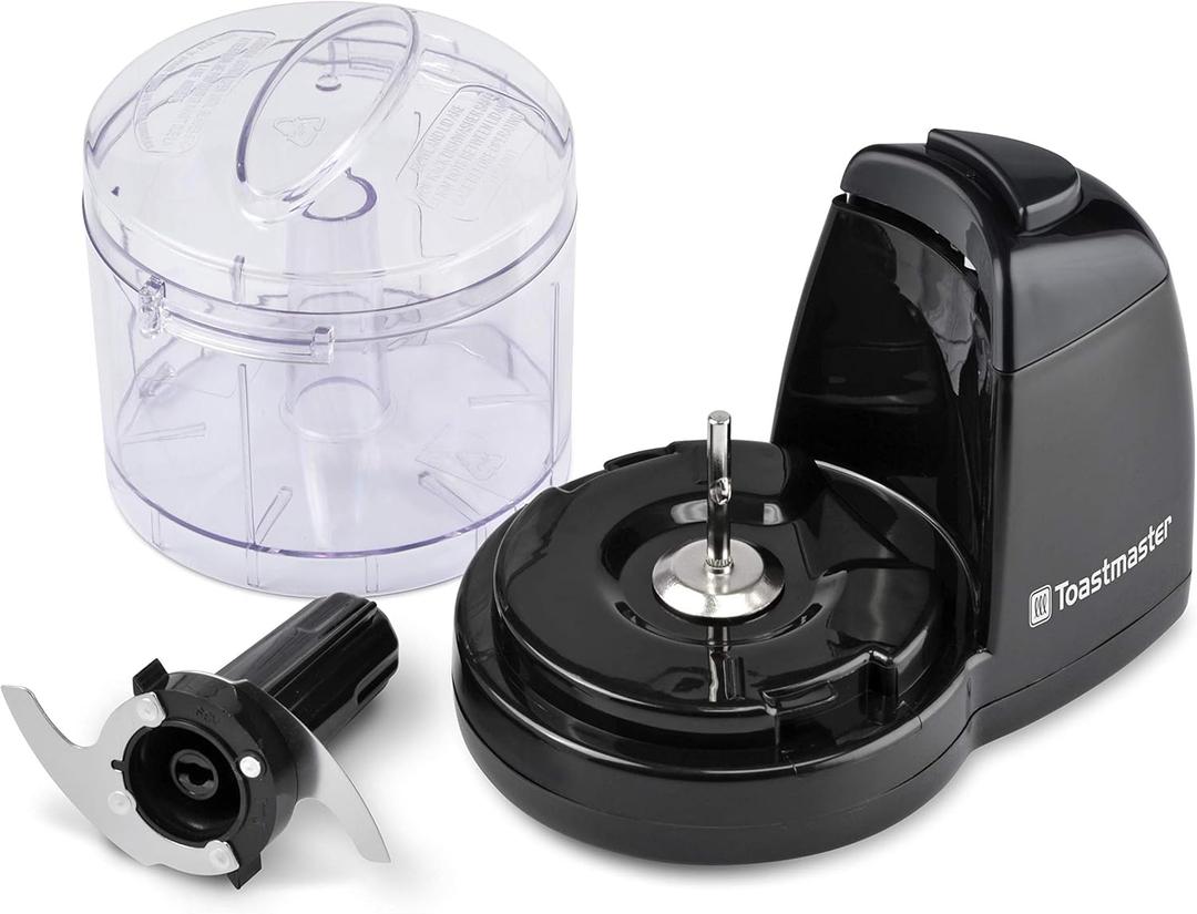 Toastmaster 1 1/2 Cup Mini Chopper Model TM-67MC Flawlessly Chops Vegetables in a Matter of Seconds.