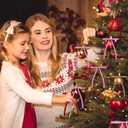 Pink Velvet Christmas Ornaments,24 Pcs Red Velvet Rustic Bows for Christmas Tree,Suitable for Wreaths Fireplaces Door Decorations Gift Wrapping and Holiday Party Decorations5 * 7inch