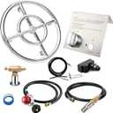 Uniflasy 12" Fire Pit Ring Burner Kit, Stainless Steel Propane Gas Firepit Ring Kit with Spark Ignition, Control Knob and Propane Hose Installation Kit for Indoor&Outdoor Fireplaces DIY Burner Kit (12 in.dia)