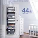 ULG 1 Pack Over Door Organizer with 5 Large and 10 Mesh Side Pockets, 44 lbs Weight Capacity Hanging Storage with Clear Window Kids Toys, Shoes, Diapers, Dark Grey, 5 Layers