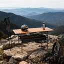 Outdoor Folding Table, 7.93LBS Ultralight Camping Table with Built-in Storage & Carry Bag, 225LBS Heavy Duty Aluminum Tabletop Carbon Steel Frame for Camping, Picnic, Beach, BBQ