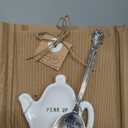 Mud Pie Caffeine Coffee Spoon Rest, White