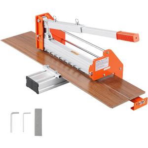 VEVOR 12 inch Vinyl Floor Cutter, 12mm Thick Laminate Flooring Cutter with Upgraded Labor-Saving Aluminum-Alloy Lever, Telescoping Support Plate, Cuts Certain Engineered Wood, LVT, VCT, SPC, LVP, WPC