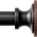 Wood Curtain Rods for Windows 30 to 45 Inch, 1 Diameter Drapery Rod with Imitation Wood Grain Finials, Adjustable Heavy Duty Curtain Rod Set, Indoor/Outdoor Modern Curtains Rods, 30-45