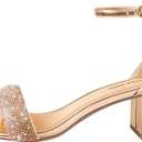 PIZZ ANNU Women's Low Block Chunky Heels Sandals Comfortable Open Toe Ankle Strap Party Dress Pump Shoes Strappy Buckle Heeled Sandal with 2 Inches Tall Thick Heel Design (Pink) 8
