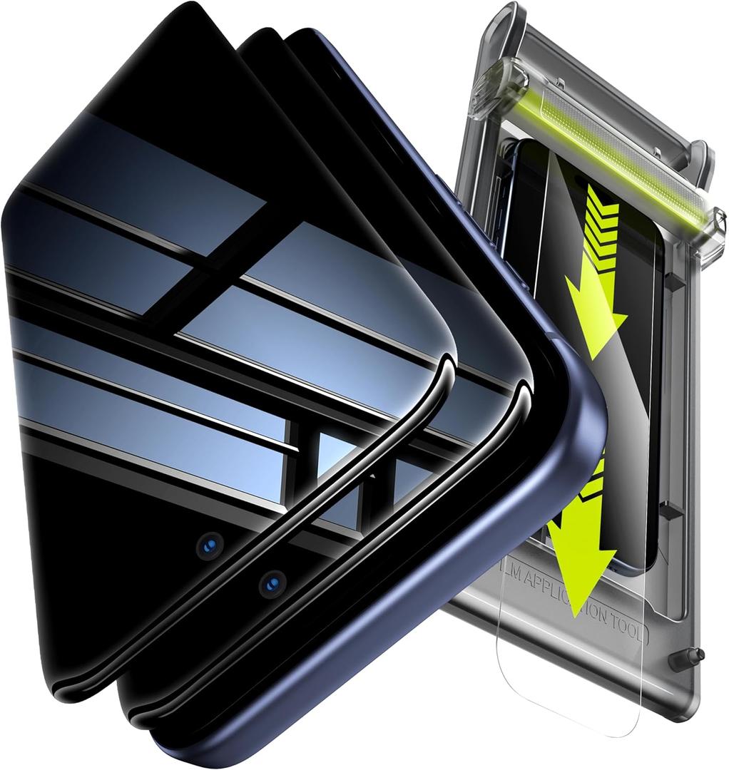 WSKEN for iPhone 17 Pro Max Privacy Screen Protector - 3D Full Coverage, 24 Anti Spy & Auto Installation Full Edge Coverage Case Friendly Fit Tempered Glass Screen Protector 17 ProMax