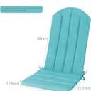 Adirondack Chair Cushion Set of 2 Indoor Outdoor Furniture Cushions Rocking Chair Cushions with Straps Replacement Folding Patio Chair Pad,19.7x18.9x1.5 Inch（Blue）