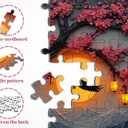 Eagles Jigsaw Puzzle 1000 Pieces, Cherry Blossom Puzzles for Adults Bird Animals, Larkipuzz Hard Difficult Sunset Landscape Theme as Wall Decor