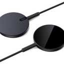 ESR 2 Pack HaloLock for Magsafe Charger,15W Wireless Charger, Wireless Charging Pad for iPhone 15/14/13/12, AirPods 4/3/Pro/Pro 2,Galaxy S25,Strong Magnetic Charging Pad with Type-C Cable, Black