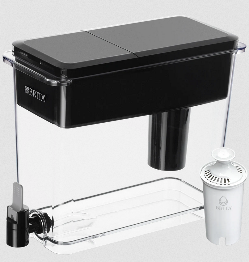 Brita UltraMax Large Water Dispenser With Standard Filter, BPAFree, Reduces Copper, Cadmium and Mercury Impurities, Lasts 2 Months or 40 Gallons, Includes 1 Filter, Kitchen Accessories, Large 27Cup