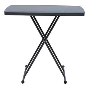 Iceberg Small Camping Personal Folding Table, Heavy Duty Utility Table, Adjustable Height, Charcoal, 19.5 L x 30 W x 28" H