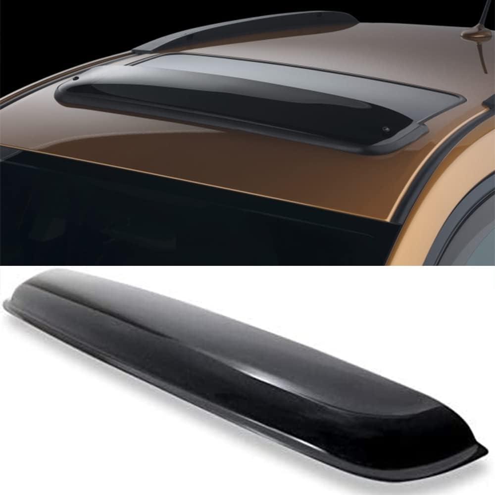 Wensdy 34inch 880mm Universal Sun Roof Wind Deflector, 1pcs Dark Smoke Auto Moon Sunroof Window Visor with Double Side Tape RN88