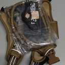 Heavy Duty Tactical Dog Harness for Medium Dogs, Brown, Molle System, Four-Point Adjustment, Anti-Lost ID Tag, Includes 5ft Leash Medium