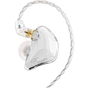 BASN Bmaster Triple Drivers in Ear Monitor Headphone with Two Detachable Cables Fit in Ear Suitable for Audio Engineer, Musician (White)