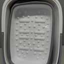 Beinilai Collapsible Foot Bath Basin for Soaking Feet,Foot Soak Tub,Plastic Foot Bucket with Handles and Massage Acupoint,Foldable Laundry Basket-Gery (1 Pack, Grey)