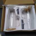 BGRAING Glass Cups with Lids and Straws 2 Pack 40 oz Glass Tumbler with Handle Large Glasses Tumbler with Straw and Lid, with Bamboo Lid & Plastic Lid, for Smoothie, Coffee, Juice, Tea