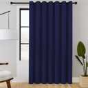 ChrisDowa Room Divider Curtain 84 Inches Long, Wide Blackout Sliding Door Curtain for Bedroom, Room Darkening Privacy Window Curtain for Patio Door (1 Panel Set, Navy Blue, 100 x 84 Inch)