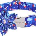 Unique style paws Independence Day Flag Dog Collar, Best for Small Medium Large Boys Girls Dogs, Large
