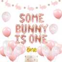 Some Bunny is One Theme Birthday Party Decorations Pink Rabbit For Girls Birthday Party Decoration Supplies Balloons Bunny Garland