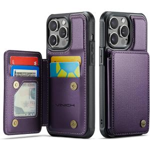 Vinich for iPhone 13 Pro Max Wallet Case with Card Holder, RFID Blocking Credit Slots Kickstand Shockproof Phone Cover for Women Men, Purple