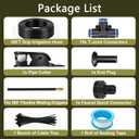 50FT Drip Irrigation Kit for Garden Beds, Greenhouse & Potted Plants Adjustable Micro Watering System with 1/4" Distribution Tubing, Emitters, Connectors & Stakes