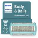 Philips Norelco Body Groomer Replacement Shaving Foil Head, 100% Showerproof & Waterproof Hypoallergenic Shaver Foil compatible with Philips BG5000/BG7000/BG9000 series Body Groomers, BG2010/40 (Green)