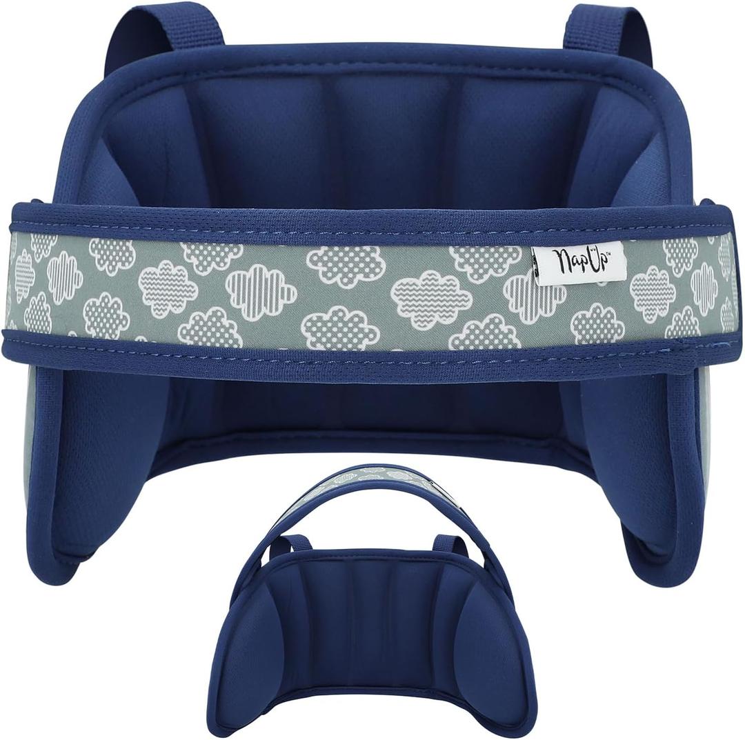 NAPUP Child Head Strap for Car Seat  Adjustable Polyester Carseat Head Support for Toddler (Dark Blue)