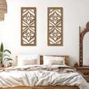 Zzbakress 2 Pcs Mid Century Modern Wall Decor Wooden Abstract Geometric Art for Home Living Room Bedroom (Style X)