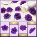 Yunlly 100 Pcs Artificial Flowers Fake Silk Roses Long Stem Rose Bouquet Wedding Party Home Decor for DIY Baby Shower Centerpieces Tables Home Decorations(Purple)