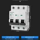 3 Pole Miniature Circuit Breaker,240V/480V AC Circuit Breaker, 50Amp Thermal Magnetic Trip Smart Circuit Breaker AC Disconnect Switch DIN Rail Mount (50A)