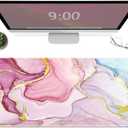 Galdas Gaming Mouse Pad Cool Flash Pattern XXL XL Large Mouse Pad Long Extended Mousepad Desk Pad Non-Slip Rubber Mice Pads Stitched Edges Thin Pad (31.5x11.8x0.12 Inch) (Pink Marble Pattern)