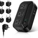 Voltage Converter 2300W Power Step Down 220V to 110V Universal Travel Adapter Power Converter Power Transformer w/ 3 AC Outlets 3 USB Ports 1 Type-C Charging for EU/UK/AU/US/IT/India/South Africa