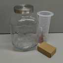 DD&HAPP Glass Beverage Dispenser With Stainless Steel Spigot, 1.2 Gallon Mason Jar Drink Dispenser, Sun Tea, Lemonade & Juice Dispenser for Parties, Weddings & Events.Leak-Proof, Infuser Included