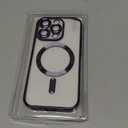 Misea Magnetic for iPhone 16 Pro Case Compatible with MagSafe [Never Yellowing] [Military Grade Drop Protection] Full Camera Lens Protector Plating Soft Clear Phone Case for Women 6.3", Purple