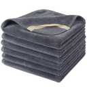 SINLAND Microfiber Facial Cloths Fast Drying Washcloth 12inch x 12inch Grey 6 pack