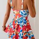 B2prity One Piece Swimdress Swimsuit for Women Tummy Control Wrap Swim Dress Modest Ruched Skirt Bathing Suit (XXL)