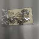 3pcs Silver Rhinestones Hair Comb Set for Wedding Brides Bridesmaid Women Girls Handmade Sparkle Hair Piece Vintage Hair Styling Jewelry (Silver)