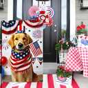 5 x Welcome 4th of July Golden Retriever Dog Patriotic Garden Flag America USA Pet Yard Outside Decoration American Flag Outdoor Small Home Decor Double Sided 12 x 18
