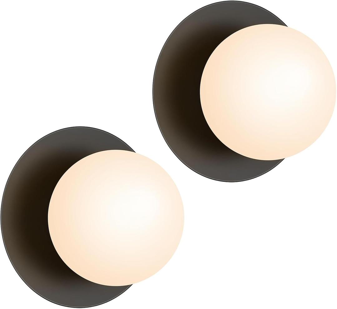 Mid-Century Wall Sconces Ceiling Light Fixture,Black 2 Pack