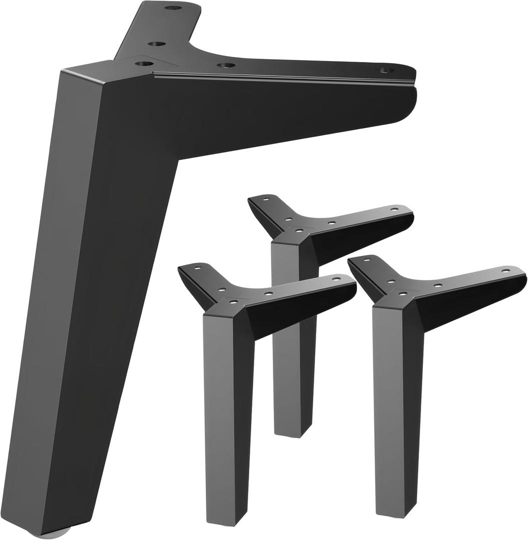Metal Table Legs Bench Legs Heavy Duty Square Tube Desk Legs Furniture Legs for Coffee/Dining/Side Table (Triangle, 6 )