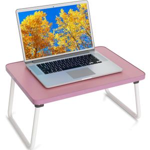 Lap Desks Laptop Tray for Bed or Couch,Portable Breakfast Serving Tray with Folding Legs,Foldable & Lightweight Mini Table, Laptop Stand for Working, Reading and Writing,Pink