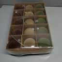 15 Velvet Christmas Ornaments - 3.15 Inch Flocked Balls, Shatterproof Xmas Bulbs - Brown, Green, Beige
