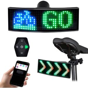 GOTUS Programmable LED Smart Bike Tail Light, Rear Bike Light,with Speedometer and APP Custom Text, Patterns, Animations Display, for Adults Kids Road Mountain