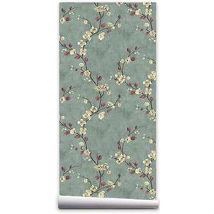 Taogift European Style Peel and Stick Vintage Floral Wallpaper Removable Self Adhesive Vinyl Floral Shelf Liner Contact Paper for Walls Furniture Cabinets Dresser Drawer Decal 17.7x117 Inches Blue